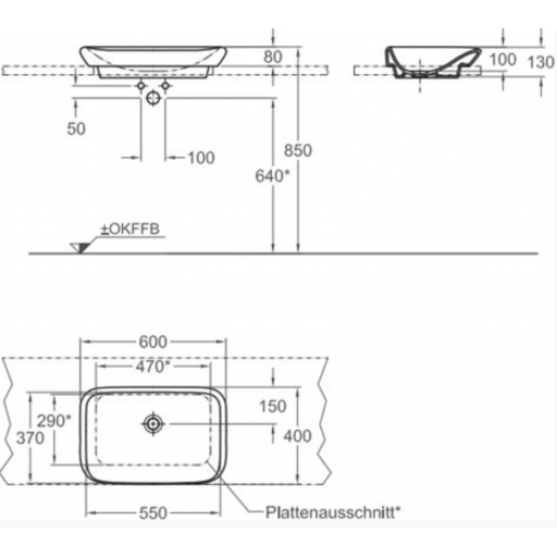 Раковина накладная Geberit myDay 245460600 белая